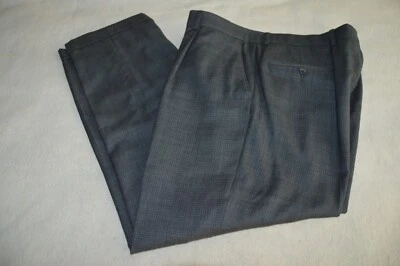 Hart Schaffner Marx Pure Wool Men's Dress Pants 36x30 Gray Pleated Cuffed - Image 1 of 4