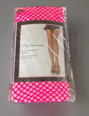 LEG AVENUE SPANDEX INDUSTRIAL NET PANTYHOSE HOT PINK STYLE 9003 - Image 1 of 2