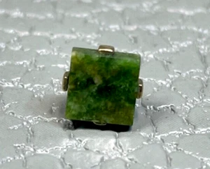 Jade Yellow Gold Plated Tie Tack Lapel Pin - Picture 1 of 2