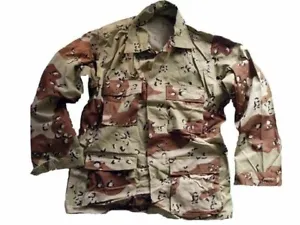 USA BDU SHIRT JACKET NEW VTG Made in USA GENUINE Army ISSUE CHOC CHIP CAMO S-M - Picture 1 of 7
