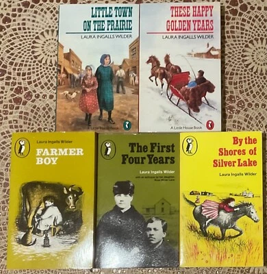 5 x Little House on the Prairie Books by Laura Ingalls Wilder Puffin Eds - image 1 of 4