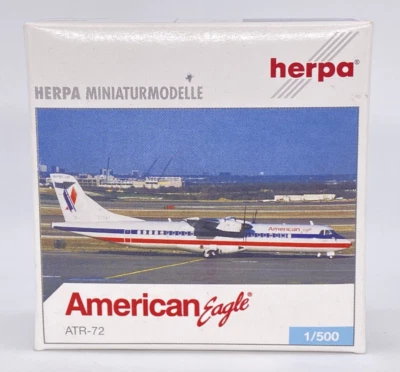 Herpa 513203 - American Eagle Airlines ATR-72 Prop - 1:500 Scale Diecast Mod NOB - Image 1 of 4