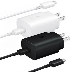 OEM Samsung Galaxy S25 S24 S23 S22 Ultra + USB-C Fast Charger Plug Type-C Cable - Picture 1 of 22