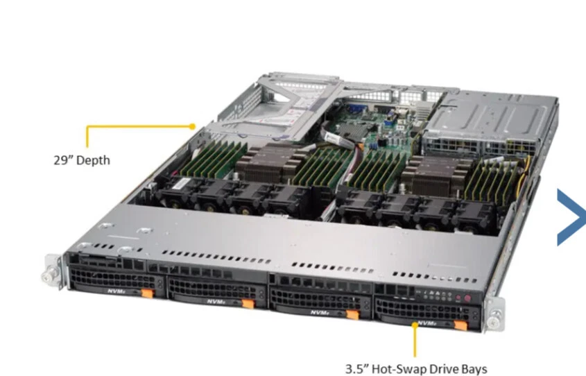 1U Supermicro Server 4x U.2 NVME Xeon Gold 40 Cores 64GB 4x 10GB-T 2x PSU X11DPU - Image 1 of 3