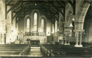 REAL PHOTO POSTCARD OF PLUMMERS PLAIN CHURCH INTERIOR, (NEAR HORSHAM), SUSSEX - Picture 1 of 2