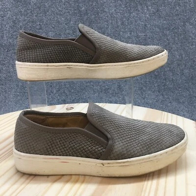 Sapato Sofft Feminino 7 M Mocassim Tênis Rasteiro Conforto Casual Couro Cinza Slip On - Imagem 1 de 4
