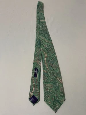 Corbata Ralph Lauren etiqueta púrpura para hombre cachemira hecha a mano en Italia estampada en seda Foto 1 de 4