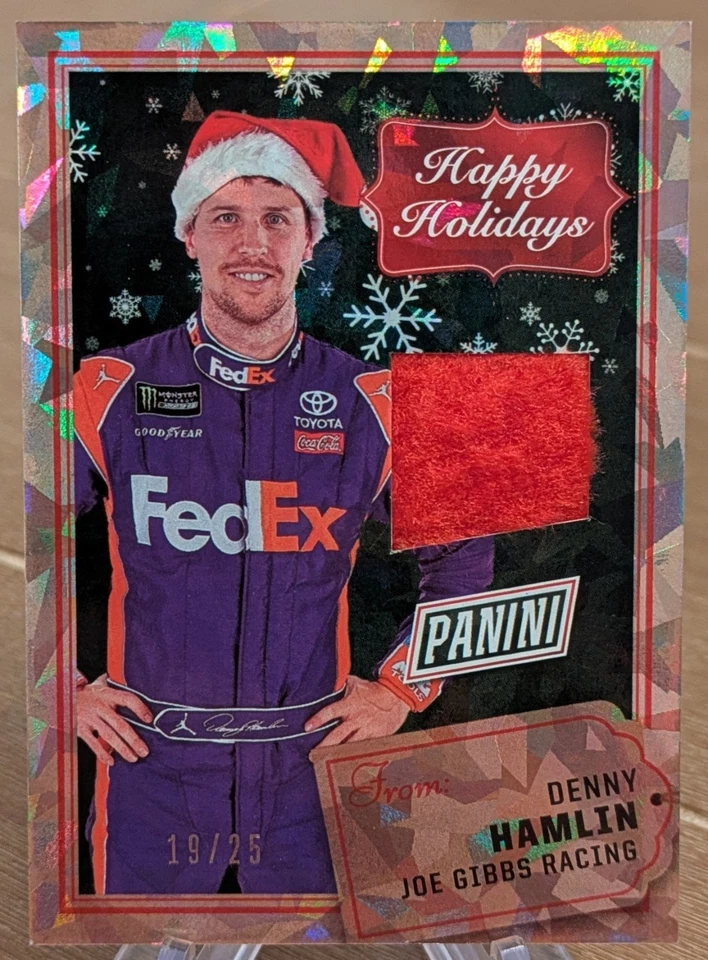 2017 Black Friday Happy Holidays Santa Hat Cracked Ice SP 19/25 Denny Hamlin - Image 1 of 1