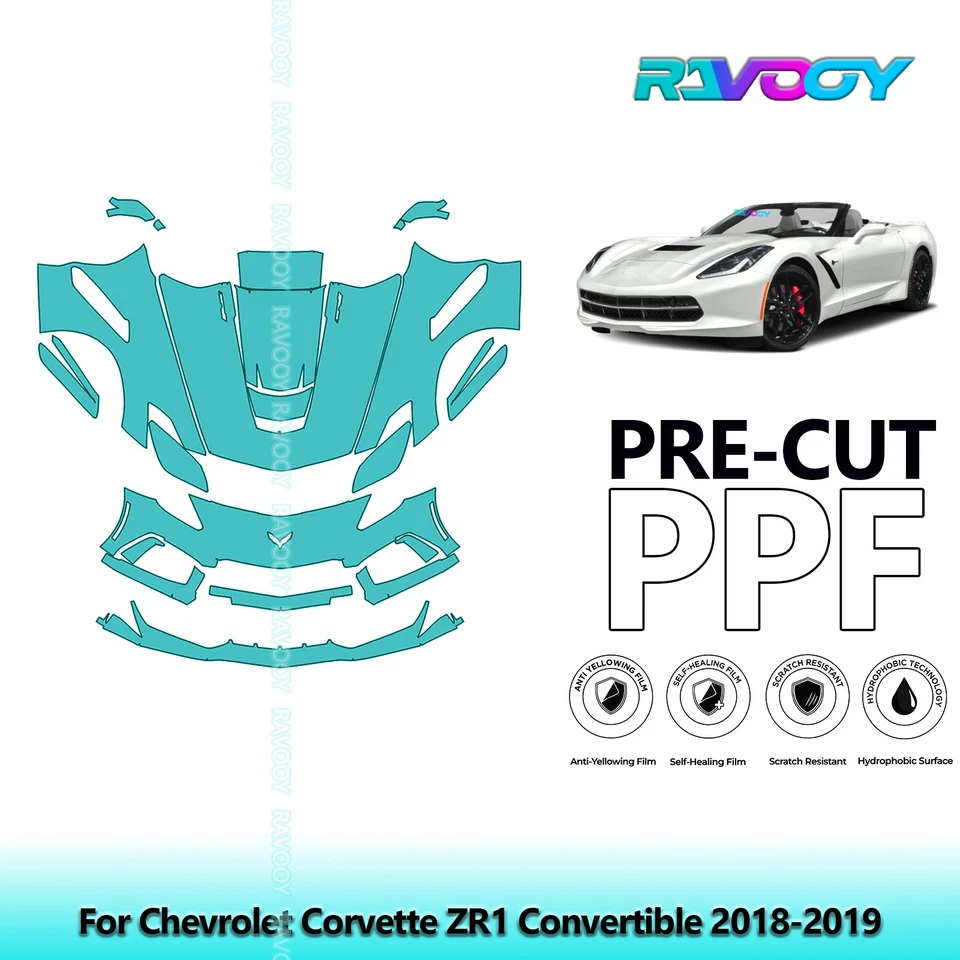 PreCut Paint Protection PPF Kit For Chevrolet Corvette ZR1 Convertible 2018-2019 - Image 1 of 4