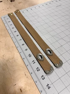 Toyota Landcruiser FJ40 Repro Jump Seat straps (set of 2) 11” Eye To Eye KHAKI - Picture 1 of 3