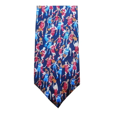 Alynn Neckwear "Overtime" Basketball Themed Silk Tie 3.75" Wide - Image 1 of 3