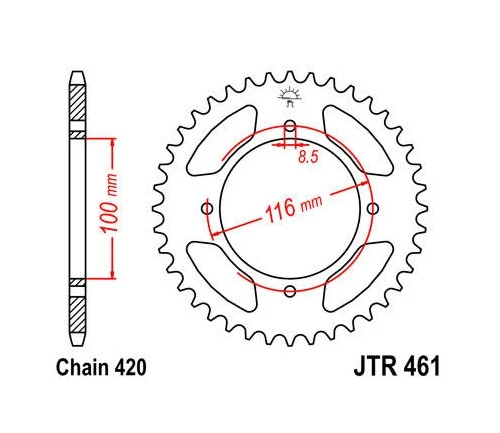 Piñón trasero de acero JT 420 53T #JTR461.53 para Kawasaki KX80 1988 Foto 1 de 1