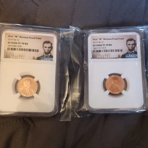 Lot Of 2...First "W" Reverse Proof Cent 2019 NGC!! - Picture 1 of 5