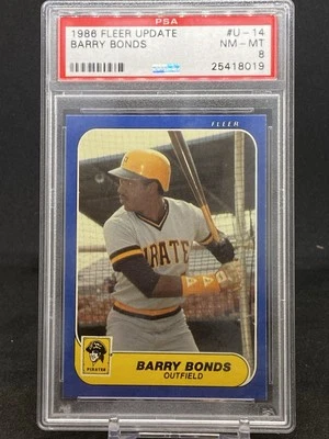 Fleer 1986 actualización béisbol Barry Bonds novato radiocontrol PSA casi nuevo-como nuevo 8 Pirates Giants Salón de la fama Foto 1 de 2