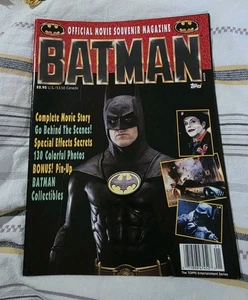 Batman Official Movie Souvenir Magazine TOPPS Entertainment Series Keaton Pin-up - Imagen 1 de 11