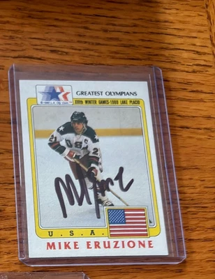 1983 Greatest Olympians #36 Mike Eruzione AUTOGRAFADO CRD EUA MIRACLE ON ICE #21 - Imagem 1 de 2