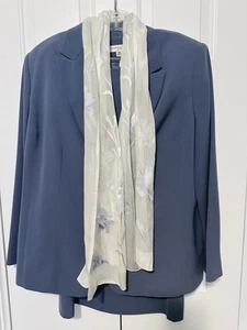 VTG Amanda Smith Wool Blazer Skirt Tank Scarf Set Size 16W A1007 - Picture 1 of 18