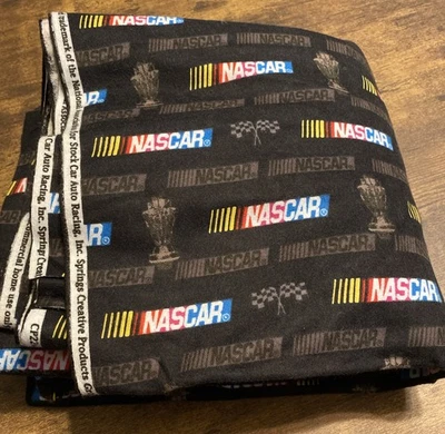 NASCAR Tela de franela negra 4 yardas 40” ancho trofeo bandera a cuadros CP22476 Foto 1 de 3