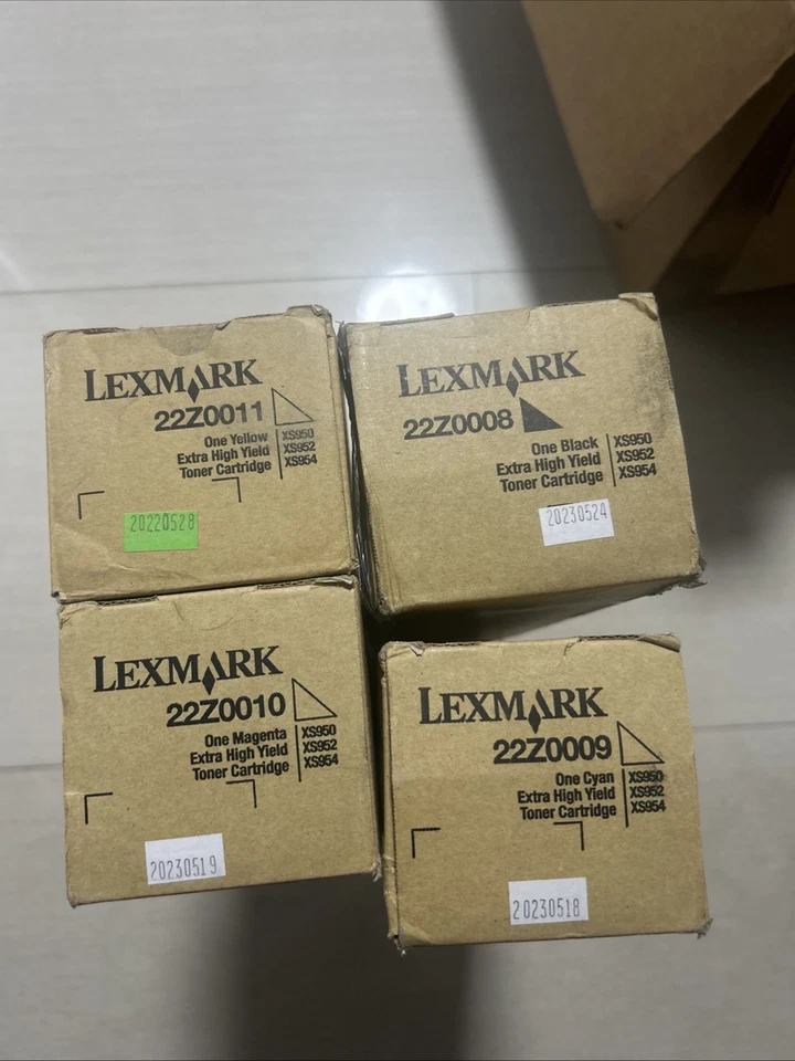 LEXMARK 22Z0008 22Z0009 22Z0010 22Z0011 Complete Toner Set KYCM for XS952 XS954 - Image 1 of 1
