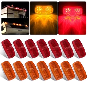 14Pcs Double Bullseye Led Marker Lights 10 LED, 2X4 Rectangle Led Trailer Marker - Picture 1 of 6