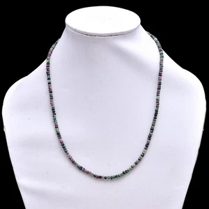 Natural Ruby zoisite necklace beaded necklace semi precious gemstone necklace - Picture 1 of 3