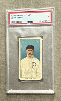 T206 John Titus Piedmont 350 Calificado PSA 1 Philadelphia Boston Medias Rojas Centrado Foto 1 de 2