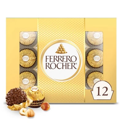 Ferrero Rocher Fine Hazelnut Milk Chocolate, 12 Count, Pack of 6 Individually... - Image 1 of 4