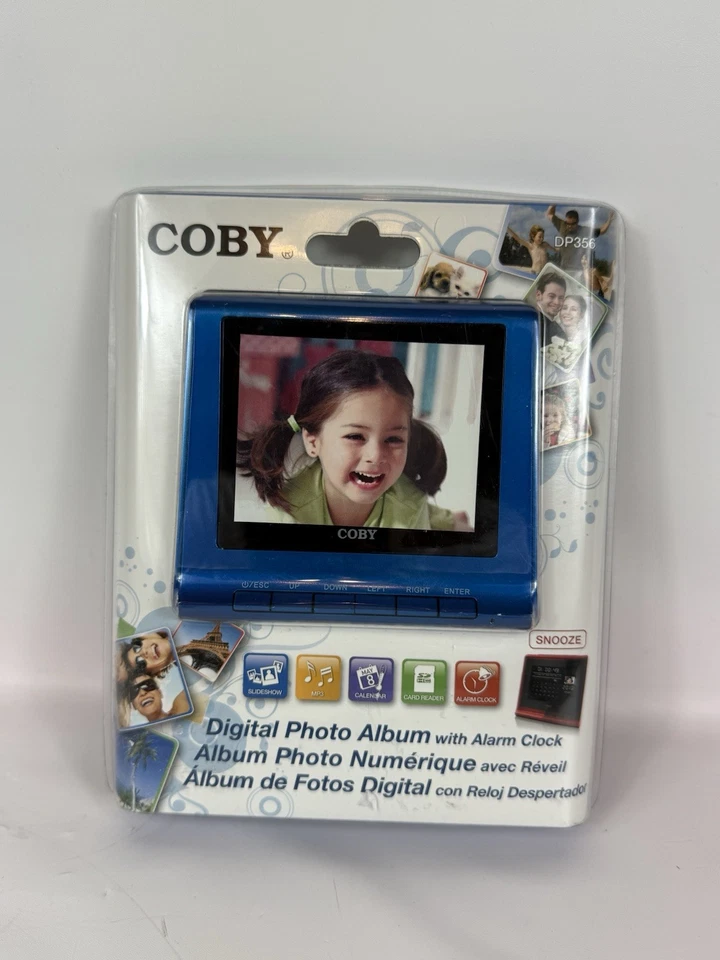 Coby DP-356 3.5" Digital Picture Frame / Album with Alarm Clock Blue - Image 1 of 4