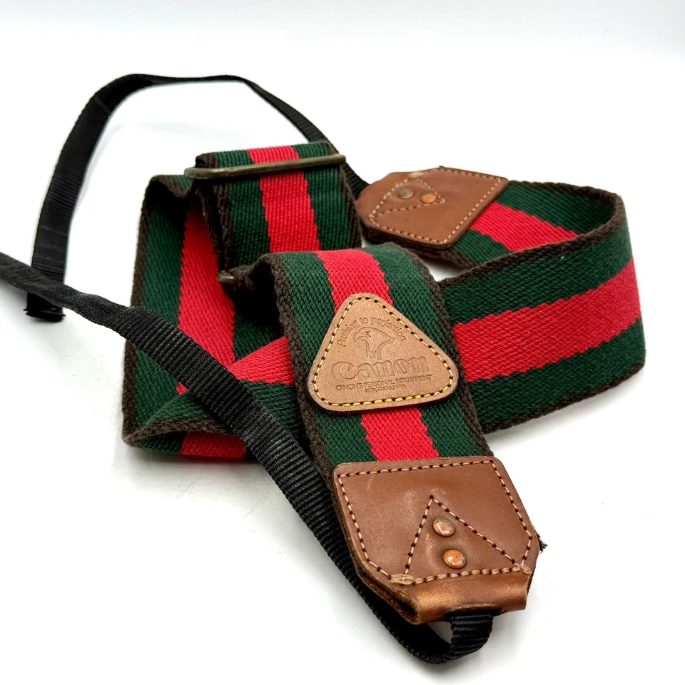 canon camera neck strap Green/ Red  Vintage  - Image 1 of 4