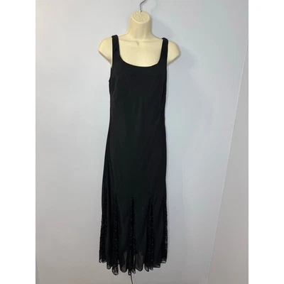 Vestido midi Alex Evenings vintage preto bainha de renda Y2K escuro romântico gótico tamanho 12 - Imagem 1 de 4