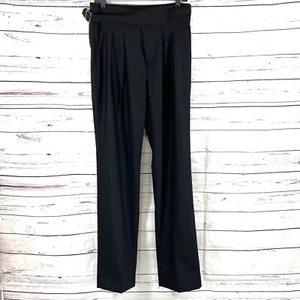 Banana Republic Pants Women’s 6 Tall Black Wool Blend Straps Buckle NWOT - Picture 1 of 11