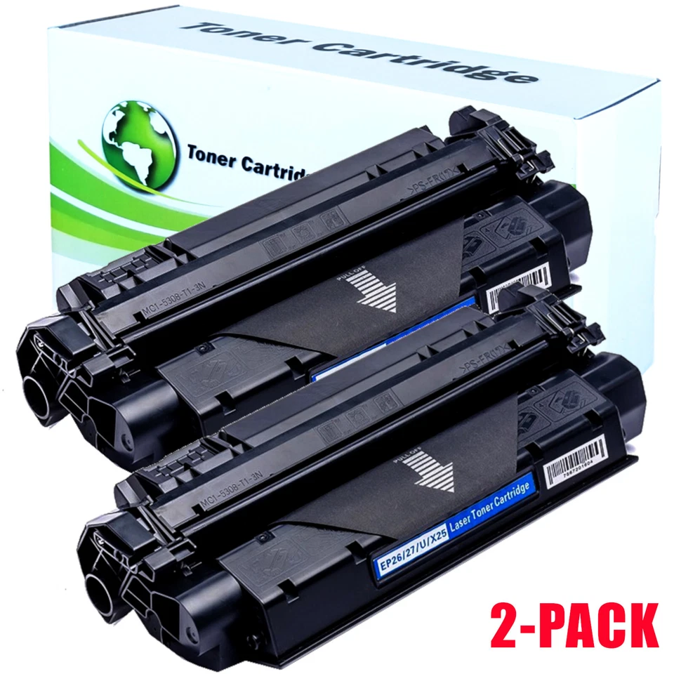 2只装 X25 EP26 EP27 黑色碳粉盒 适用于佳能 XMF5750 MF5770 LBP3210 LBP3200 — 第 1/1 张图片