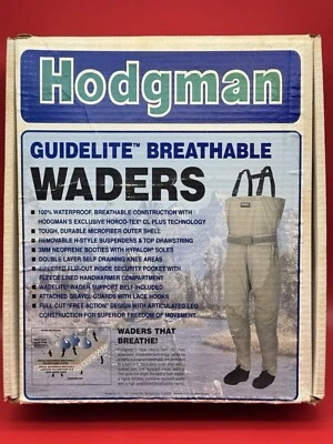 NEW Hodgman Chest Waders Mens Large Stretch Lite Breathable Belt Stocking Feet - Image 1 of 4