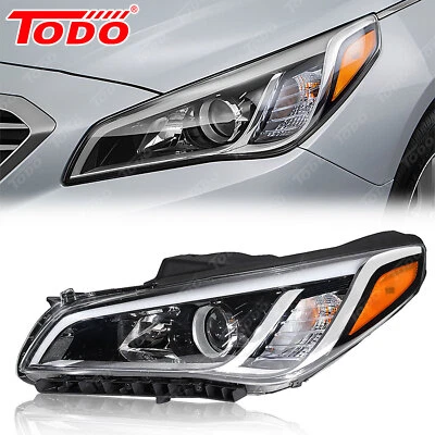 Headlight For 2015-2017 Hyundai Sonata Headlamp Halogen Driver Side W/Blub - Image 1 of 4