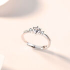 Crystal Stone Adjustable Ring Silver Women Men Girls Jewellery Gift #