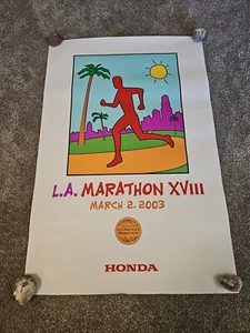Los Angeles LA Marathon XVIII March 2 2003 Poster 24x36 Inch Presented By Honda - Bild 1 von 5
