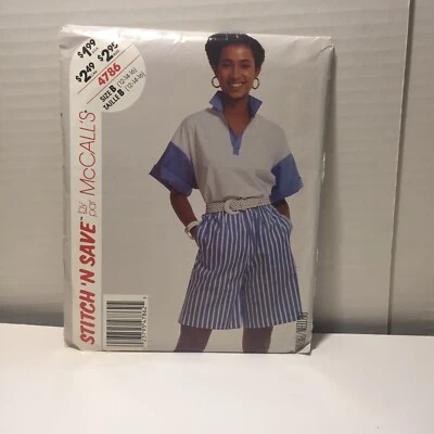 Easy Stitch 'n Save 4786 Size 12 14 16 Misses' Top and Shorts - Image 1 of 3