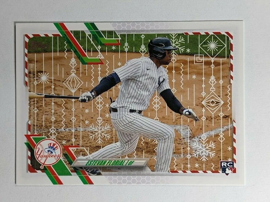 ESTEVAN FLORIAL RC 2021 TOPPS HOLIDAY ROOKIE #HW181 NEW YORK YANKEES - Image 1 of 2