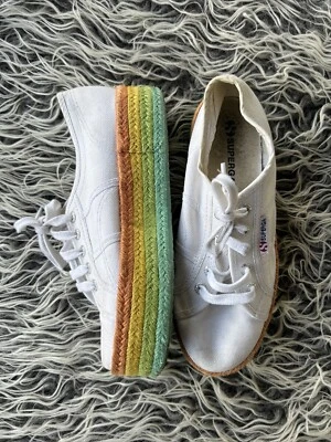 Tênis Feminino Superga 2790 Plataforma Arco-íris Conforto Tamanho 38 7.5 Branco - Imagem 1 de 4