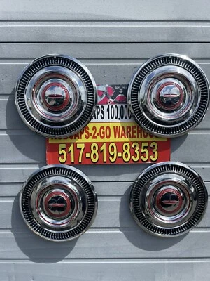 1963 Oldsmobile Holiday Jetfire Dynamic 88 14” Set Of 4 Used Hubcaps Beautiful - Image 1 of 4