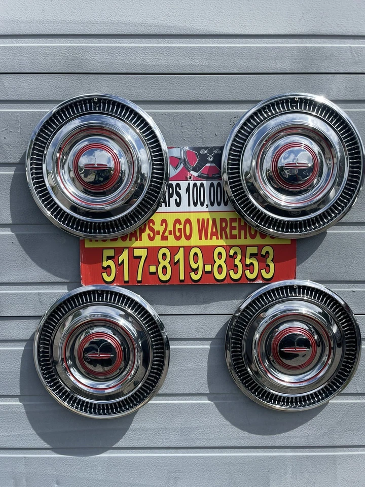 1963 Oldsmobile Holiday Jetfire Dynamic 88 14” Set Of 4 Used Hubcaps Beautiful - Image 1 of 4
