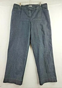 Dressbarn Womans Size 18W Black Striped Pants Straight Leg defect noted - Picture 1 of 9
