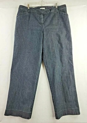 Pantalones Dressbarn negros a rayas pierna recta desgastados para mujer 18W Foto 1 de 4