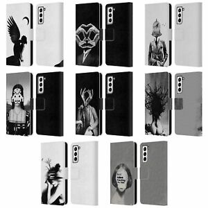 LOUIJOVERART BLACK AND WHITE LEATHER BOOK WALLET CASE COVER FOR SAMSUNG PHONES 4