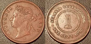Straits Settlements Malaisie Colonie Britannique - Victoria - 1 cent 1872 KM#9 - Picture 1 of 1