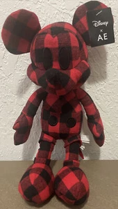 Disney American Eagle Plush Mickey Mouse Buffalo Plaid Red Black Special Edition - Picture 1 of 4