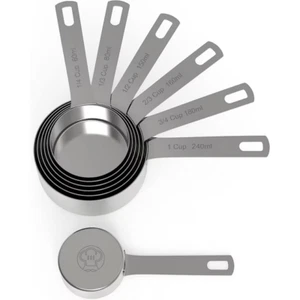 Chef Pomodoro Stainless Steel Measuring Cup Set, Nested and Stackable with 7 - Picture 1 of 5