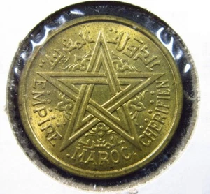 Morocco 2 Francs AH1364 1945 BU Unc Maroc Cherifian Empire Mohammed V Coin h6760 - Picture 1 of 2