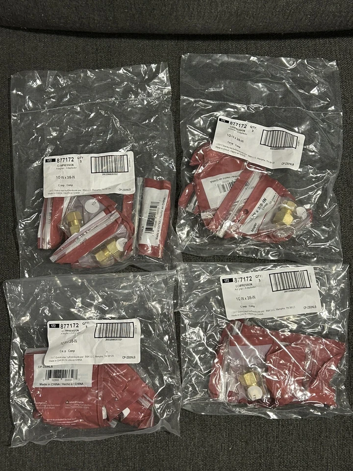 Lot Of 12 Pieces Proline  1/2 in. Threaded Flare x 3/8  Brass Adapter Coupling - Image 1 of 4