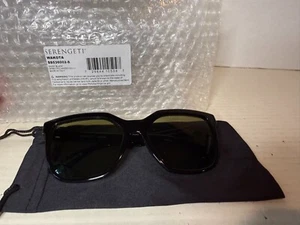 Serengeti Wakota SS536002-S Sunglasses Shiny Black Square Spirit Polarized 555nm - Picture 1 of 6